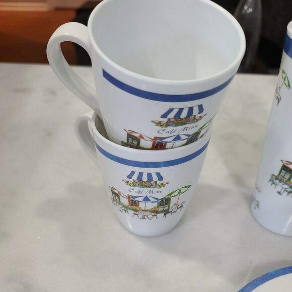 Miracle Cafe Mimi Melamine Melmac Plastic 4 each Salad Plates, Tumblers and Coff - Picture 3 of 6